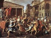 POUSSIN, Nicolas The Rape of the Sabine Women af oil on canvas